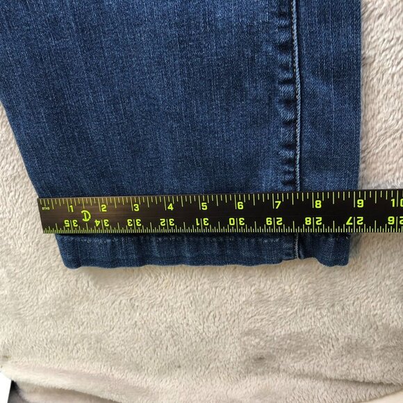 Lands End Womens Jeans Size 14 Mid Rise Bootcut Blue Denim Casual Cotton Classic - Picture 8 of 16